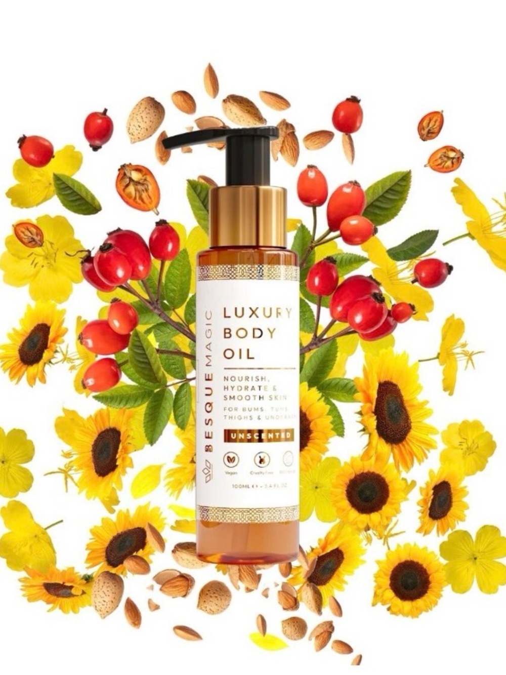 2 Besque Magic Luxury Body Oil, Unscented 100ml (3.4Fl oz.) NEW. - Picture 8 of 8